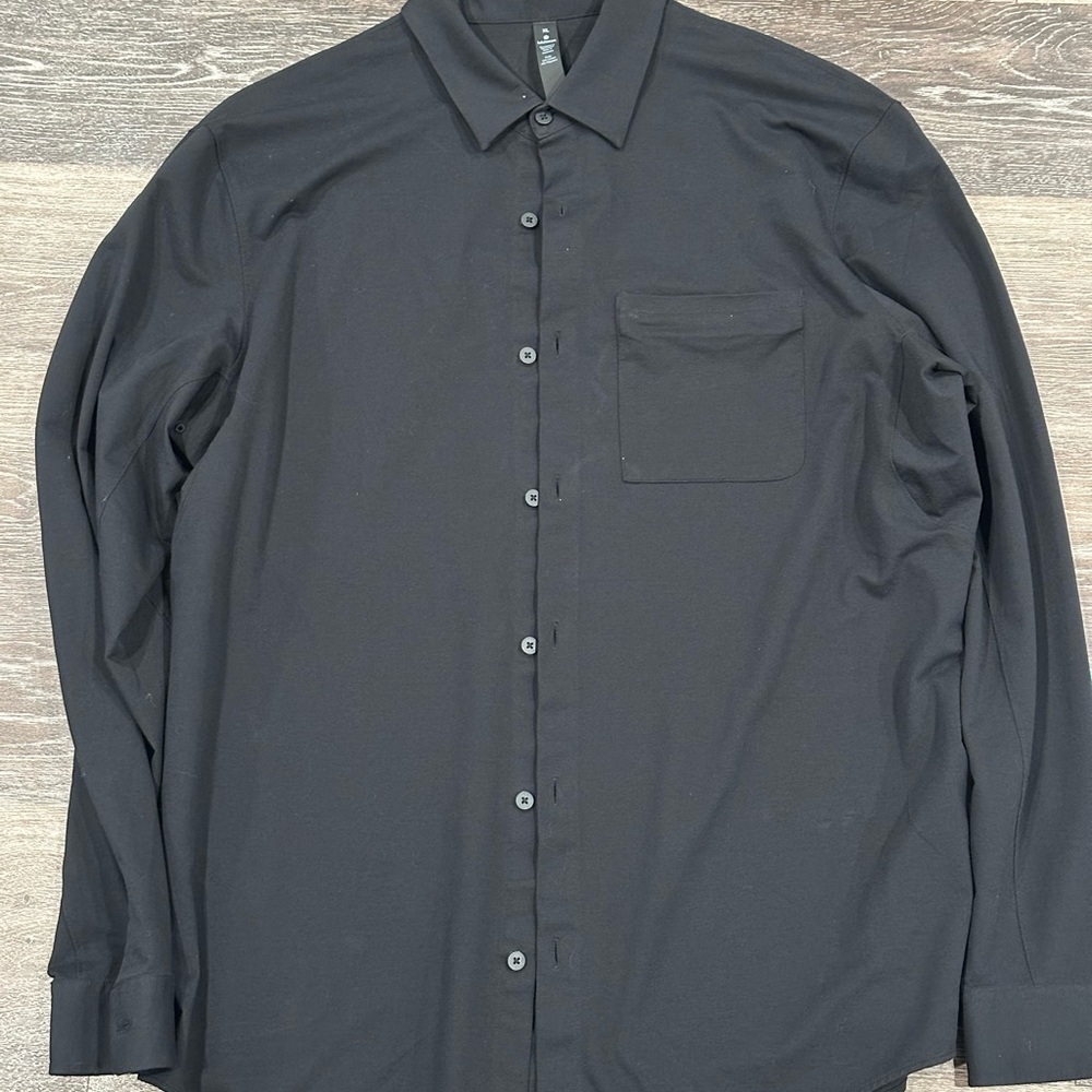 Lululemon Black Button Down Shirt XL